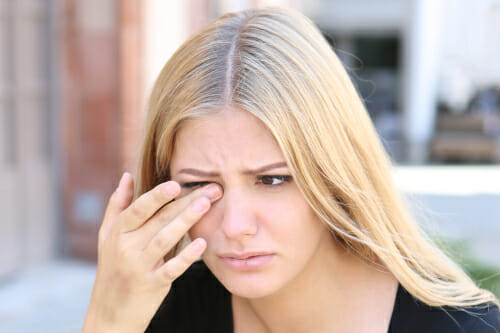 woman suffering from dry eye 